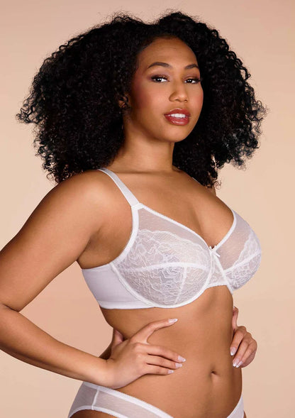 Enchante White  Non-padded Lace Underwire Bra