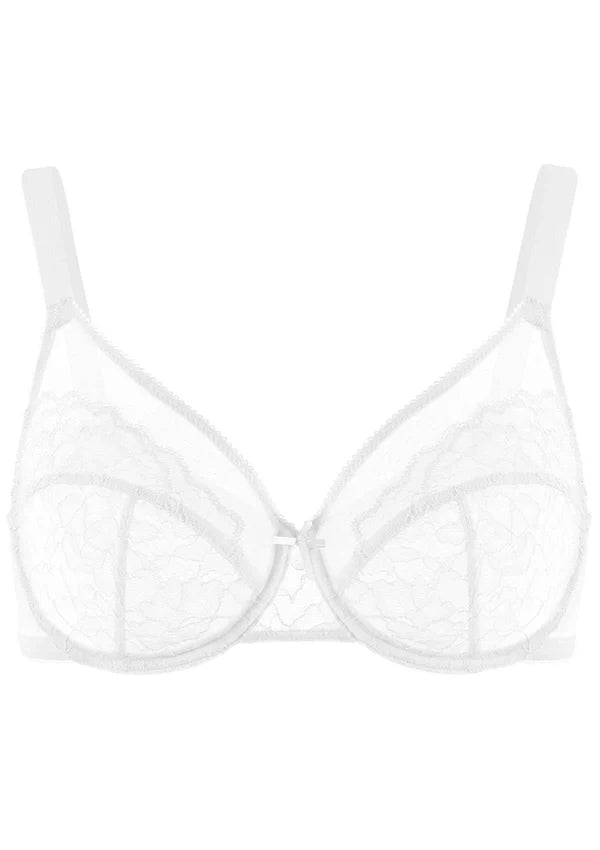 Enchante White  Non-padded Lace Underwire Bra
