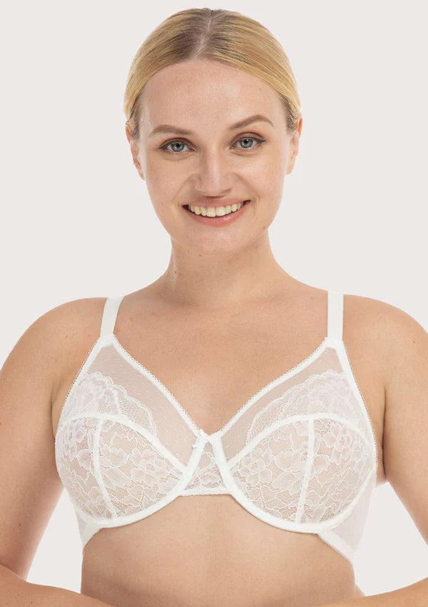 Enchante White  Non-padded Lace Underwire Bra