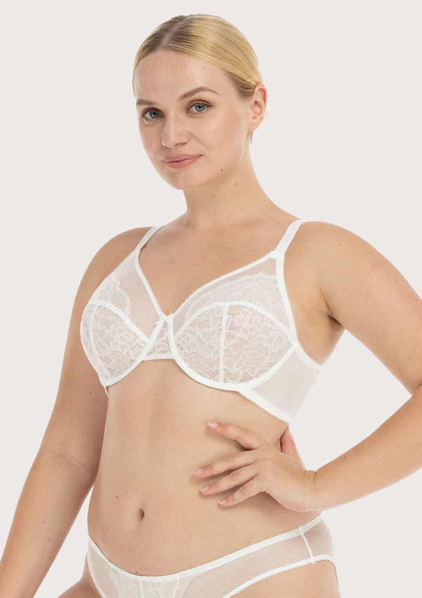 Enchante White  Non-padded Lace Underwire Bra